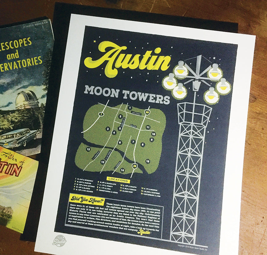 Austin Moon Tower Digital Print